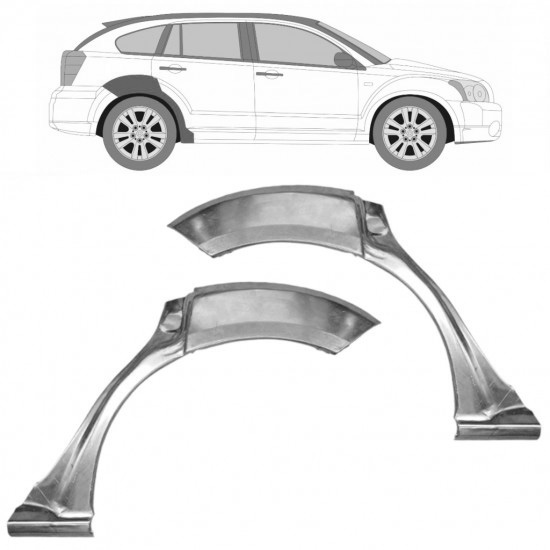 Reparasjonsplate Bakskjerm Dodge Caliber 06-13 Sett