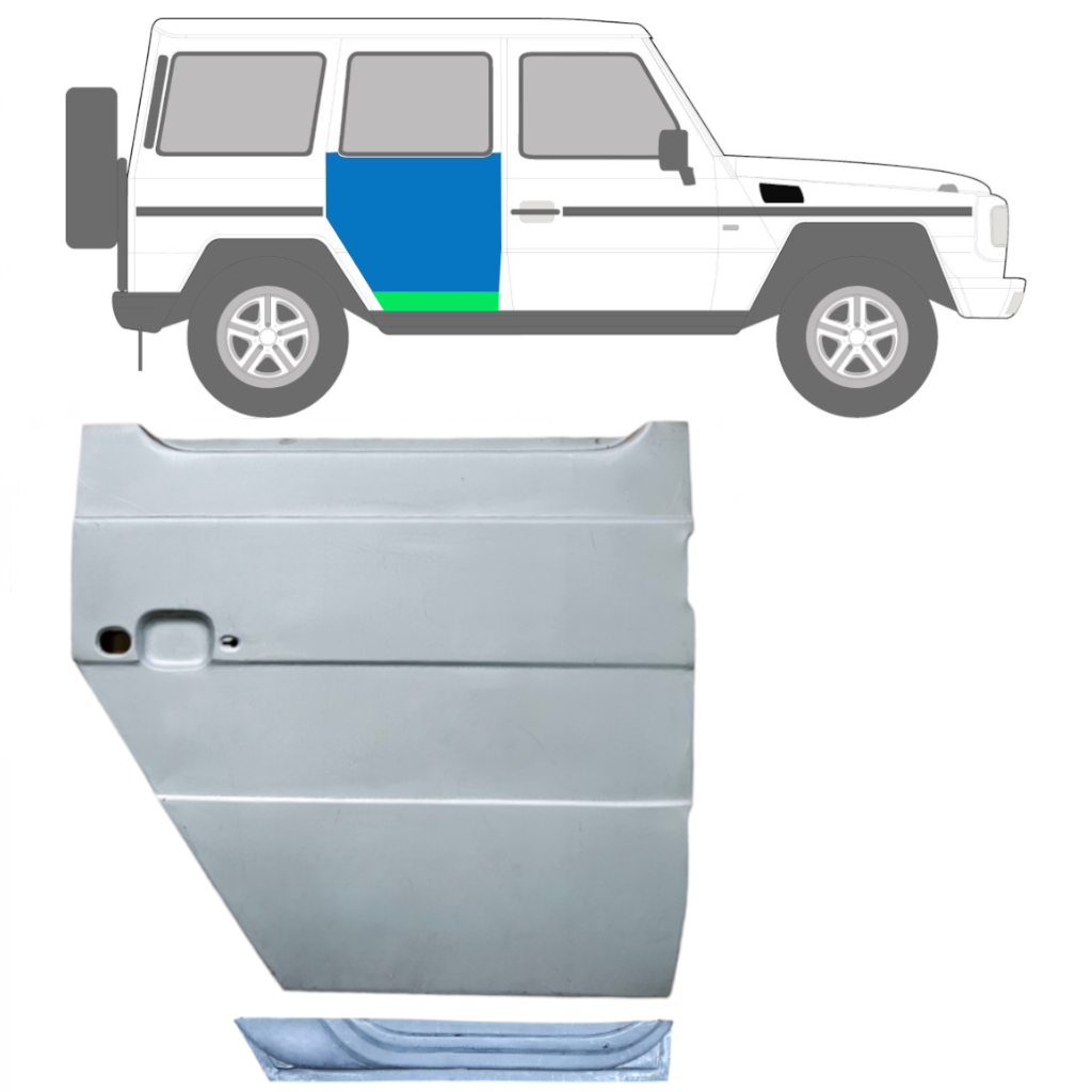 Reparasjonsplate For Bakdør Mercedes G-Klasse W460 W461 W463 1979- Høyre Sett