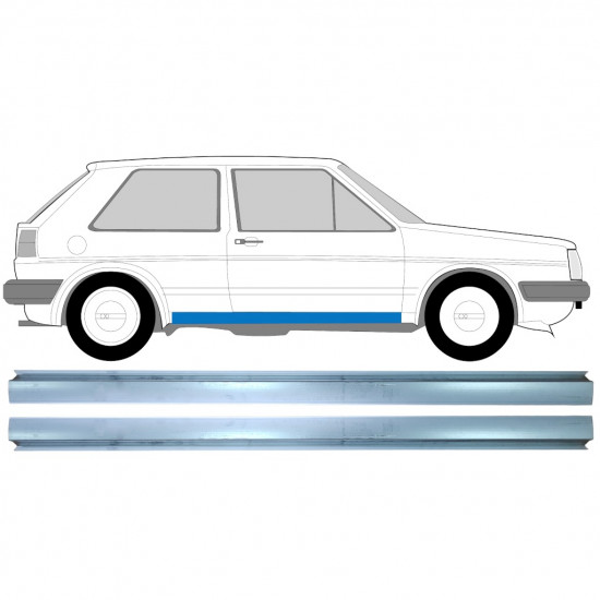 Reparasjonsplate Terskel VW Golf 2 82-92 Venstre = Høyre Sett