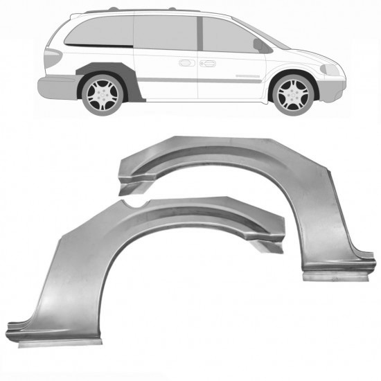Reparasjonsplate Bakskjerm Chrysler Grand Voyager 00-08 Venstre/Høyre Sett