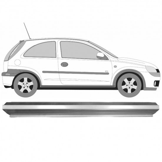 Reparasjonsplate Terskel Opel Corsa 2000-2010 Venstre = Høyre /