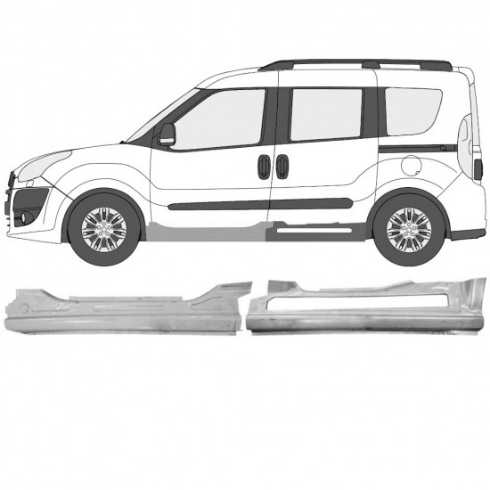 Reparasjonsplate Terskel Fiat Doblo 2010- / Opel Combo D Venstre