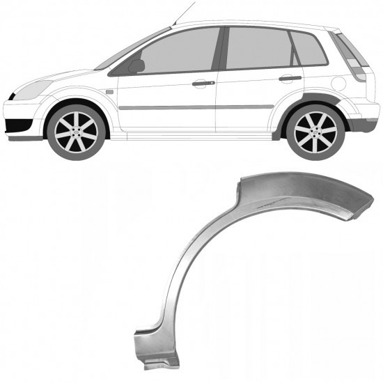 Reparasjonsplate Bakskjerm Ford Fiesta 2002-2008 Venstre