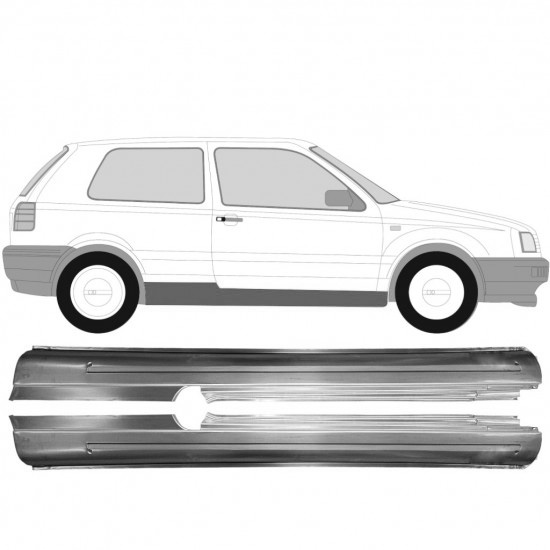 Reparasjonsplate Terskel VW Golf 3 91-98 Venstre/Høyre Sett