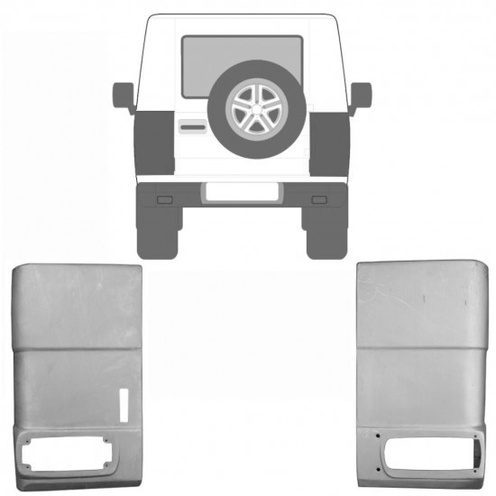 Reparasjonsplate For Bakre Hjørne Mercedes G-Klasse W460 W461 W463 1979- Venstre/Høyre Sett