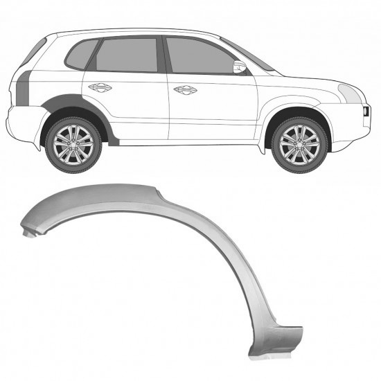 Reparasjonsplate Bakskjerm Hyundai Tucson 04-10 Høyre