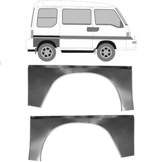 Reparasjonsplate Bakskjerm Subaru Libero 83-98 Venstre+Høyre Sett