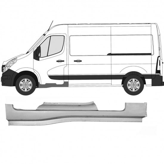 Reparasjonsplate Terskel Fordør Renault Master 10-24 Venstre