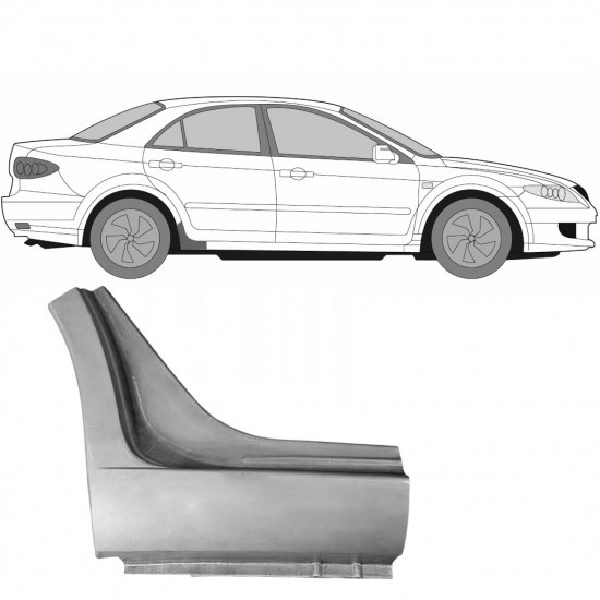 Reparasjonsplate For Terskelende Mazda 6 GG GY 2002-2007 Høyre