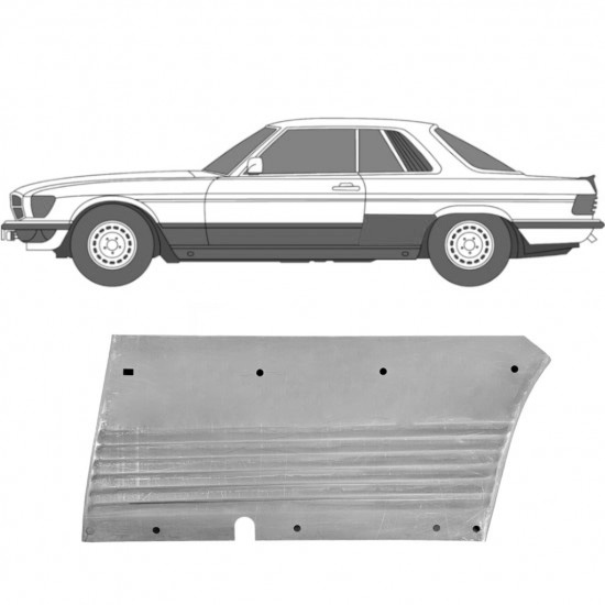 Reparasjonsplate Bakskjerm Mercedes SL-Klasse 1971-1989 Venstre