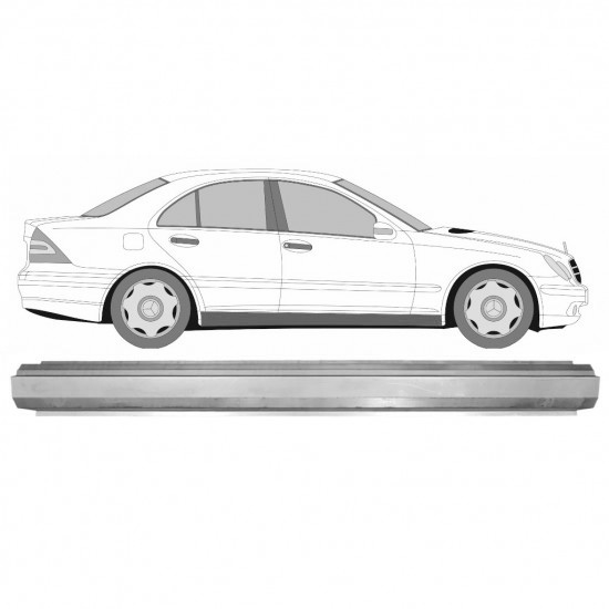 Reparasjonsplate Terskel Mercedes C-Klasse W203 00-07 Venstre = Høyre