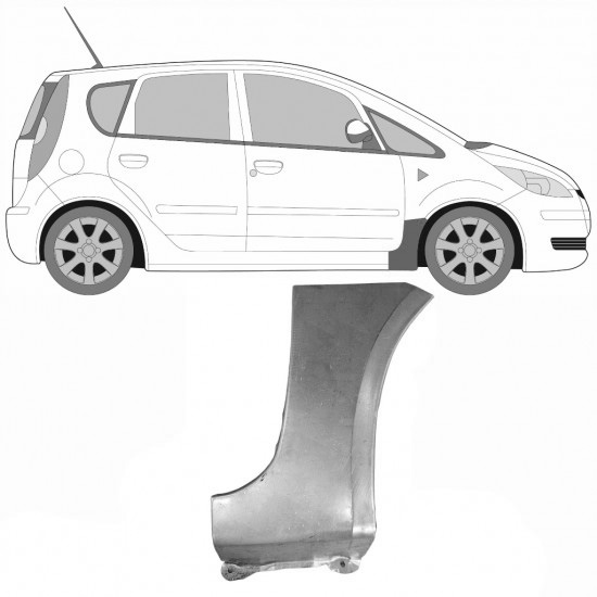 Reparasjonsplate Framskjerm Mitsubishi Colt 2004-2012 Høyre