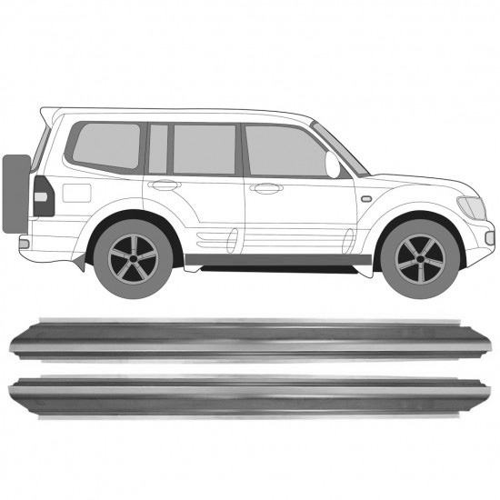 Reparasjonsplate Terskel Mitsubishi Pajero 99-06 Sett