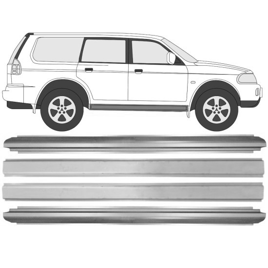 Reparasjonsplate Terskel Mitsubishi Pajero Sport 1996-2008 Venstre/Høyre Sett
