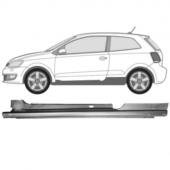 Terskel Volkswagen Polo 2009-2017 Venstre