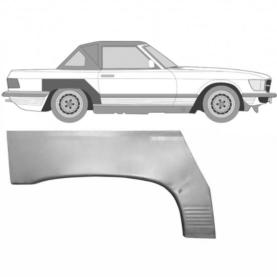 Reparasjonsplate Bakskjerm Mercedes SL-Klasse 1971-1989 Høyre