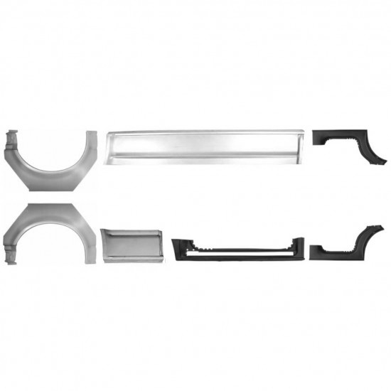 Reparasjonsplate Terskel Med Bakreskjerm Volkswagen Transporter T5 03-15 Sett - Bilde 2