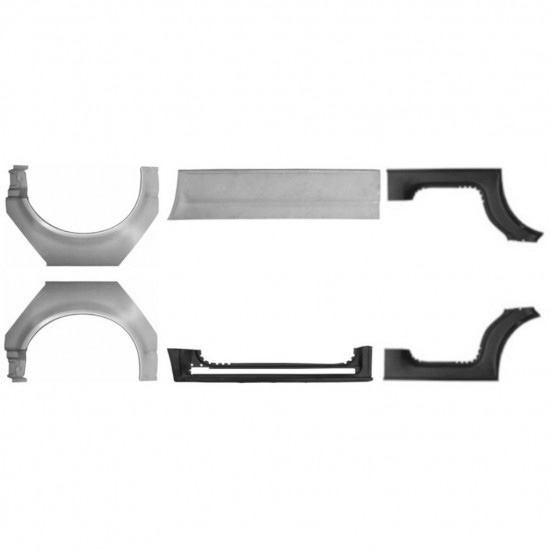 Reparasjonsplate Terskel Med Bakreskjerm Volkswagen Transporter T5 03-15 Sett - Bilde 2