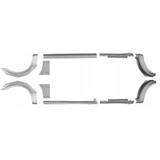 Reparasjonsplate Terskel Med Bakreskjerm Ford Transit 00-13 MWB Venstre+Høyre Sett - Bilde 2