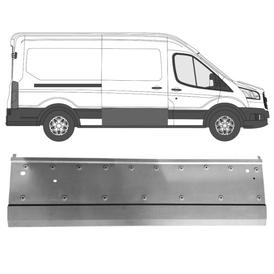 Reparasjonsplate Skyvedør Ford Transit 2014- Høyre