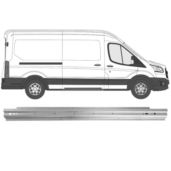 Reparasjonsplate Terskel Skyvedør Ford Transit 2014-