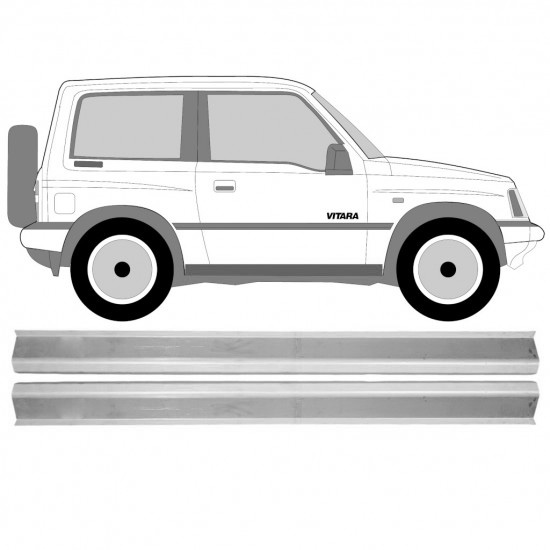 Reparasjonsplate Terskel Suzuki Vitara 1988-1998 Venstre/Høyre