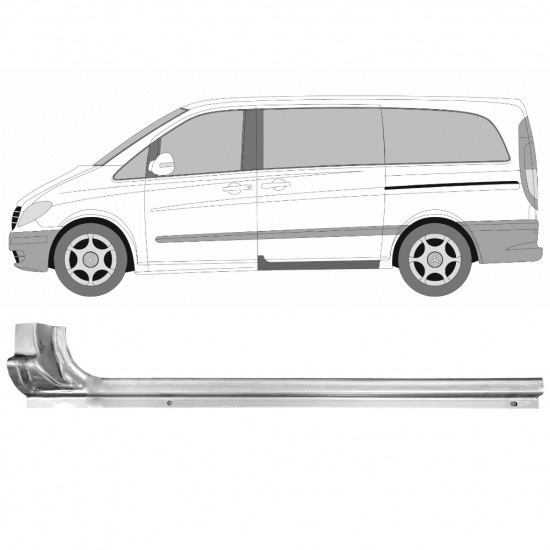 Reparasjonsplate Terskel Skyvedør Mercedes Vito W639 03-14 Venstre