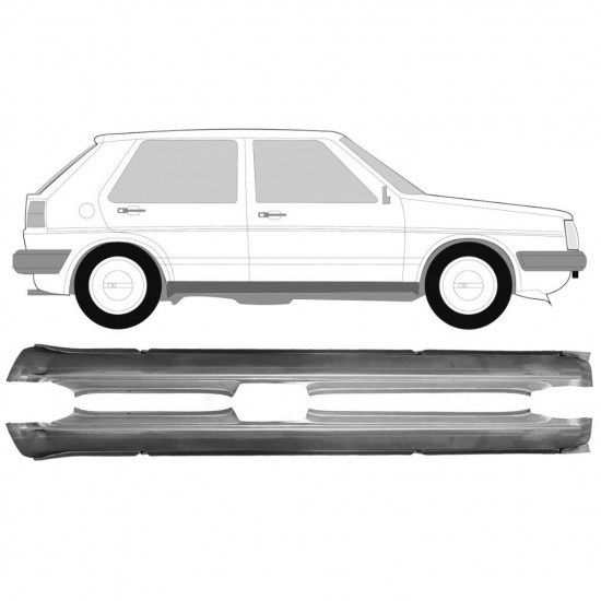 Reparasjonsplate Terskel VW Golf 2 82-92 Venstre/Høyre Sett