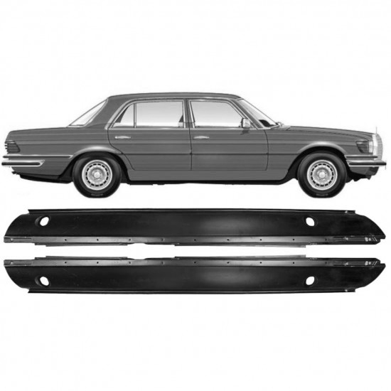 Reparasjonsplate Terskel Mercedes S-Klasse 1972-1980 Sett