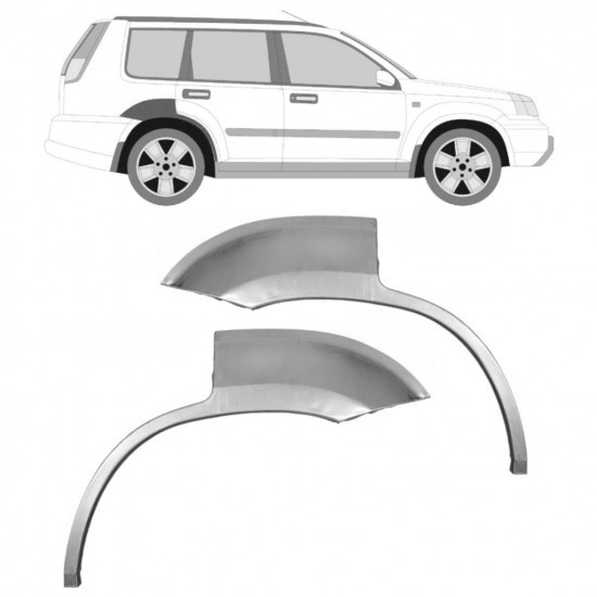 Reparasjonsplate Bakskjerm mała Nissan X-Trail 2001-2007 Venstre/Høyre Sett