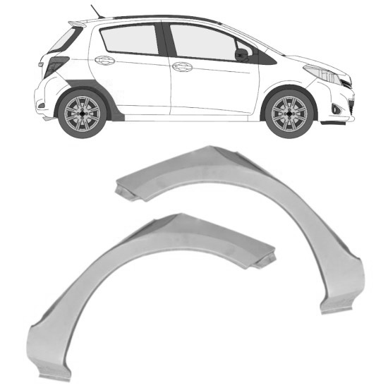 Reparasjonsplate Bakskjerm Toyota Yaris 2011-2020 Venstre/Høyre Sett