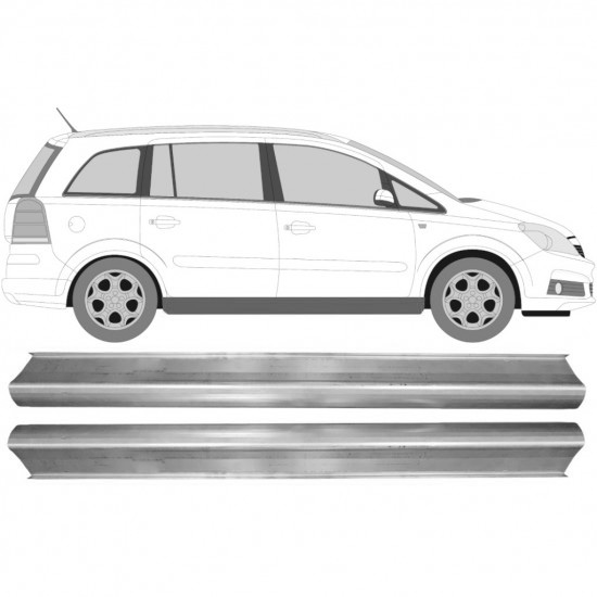 Reparasjonsplate Terskel Opel Zafira B 2005-2012 Venstre = Høyre Sett