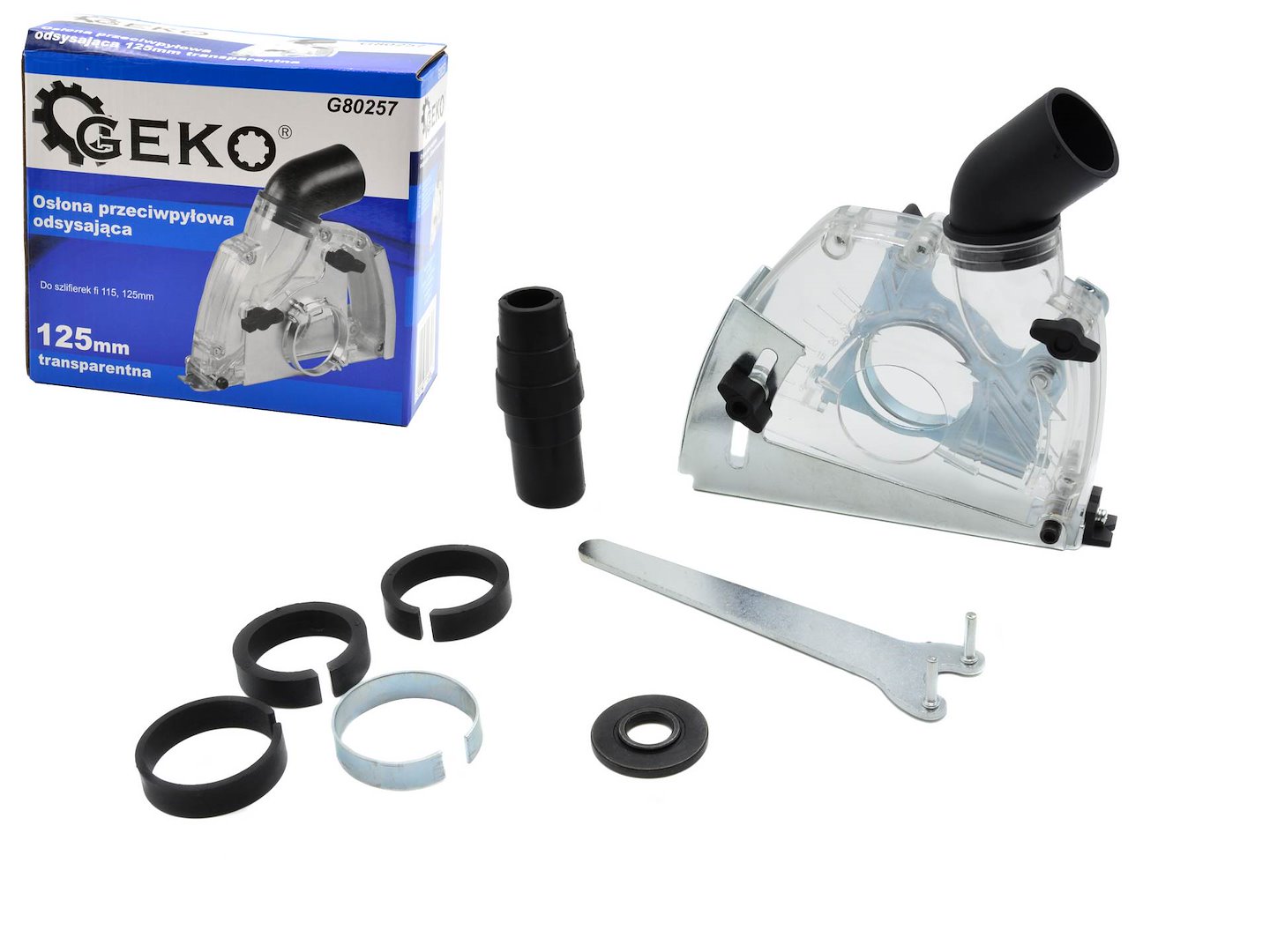 125 mm gjennomsiktig støvavsugsdeksel