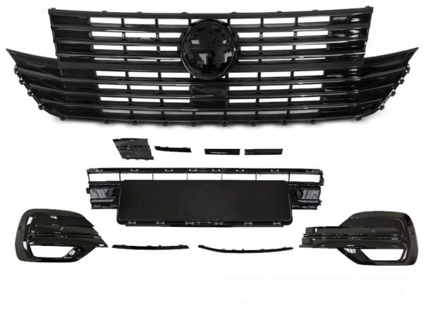 Grill M/støtfanger Element M/logo Understell blank Svart VW T6.1 20-