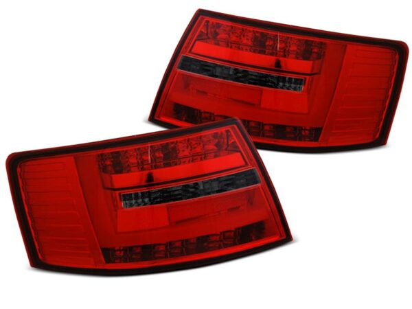 Baklykter LED BAR RØD Smoke Audi A6 C6 Sedan 04.04-08 6-pins