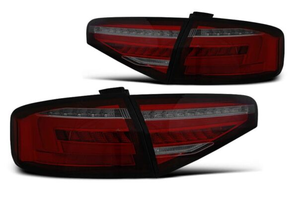 Baklykter LED BAR RØD Smoke SEQ Audi A4 B8 12-15 Sedan OEM LED