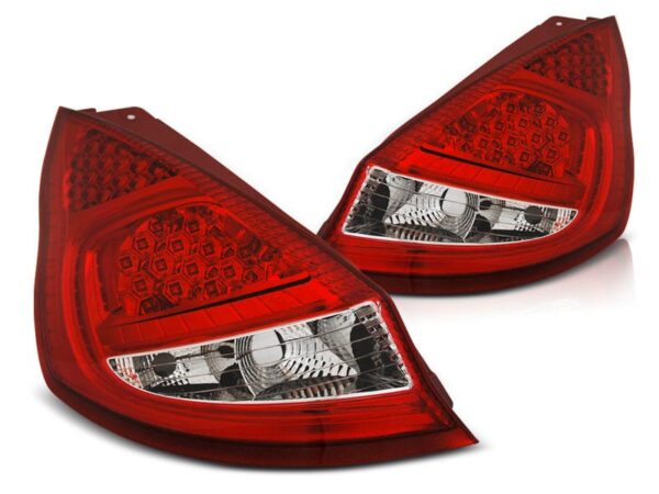 Baklykter Ford Fiesta MK7 08-12 HB RØD Hvit LED