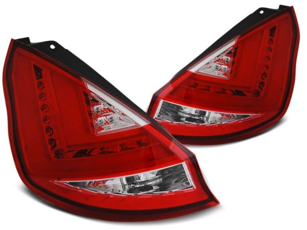 Baklykter Ford Fiesta MK7 12-16 HB RØD Hvit LED BAR