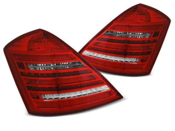 Baklykter LED RØD Hvit SEQ W222 Look Mercedes W221 S-klasa 05-09