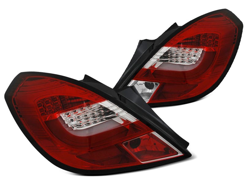 Baklykter Opel Corsa D 3D 04.06-14 RØD Hvit LED-BAR
