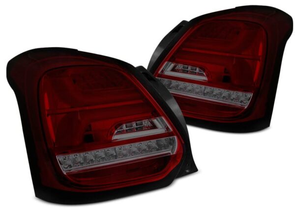 Baklykter Suzuki Swift VI 17- RØD Smoke LED SEQ