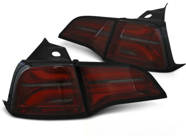 Baklykter Tesla Model 3 17- / Model Y LED BAR RØD Smoke - Bilde 3