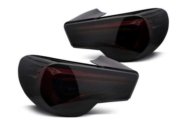 Baklykter Toyota Gt86 12-21 LED BAR Black Smoke RØD SEQ