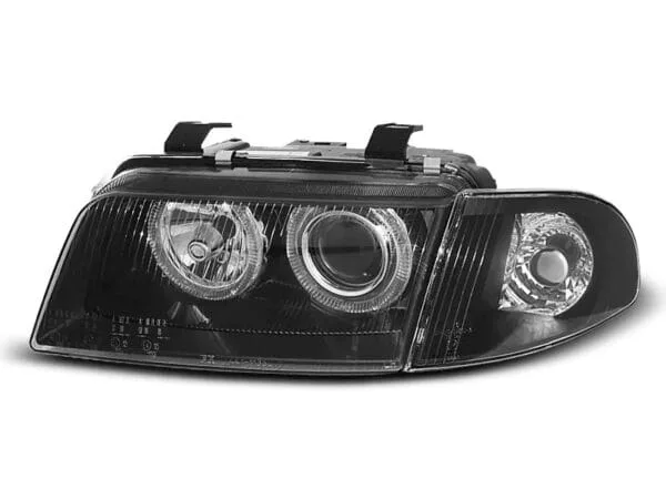 Frontlykter Angel Eyes Black Audi A4 11,94-12,98