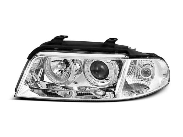 Frontlykter Angel Eyes Chrome Audi A4 01.99-09.00