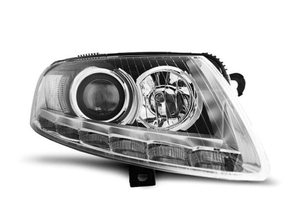 Frontlykter Xenon Frontlykter True DRL Chrome Audi A6 C6 04.04-08