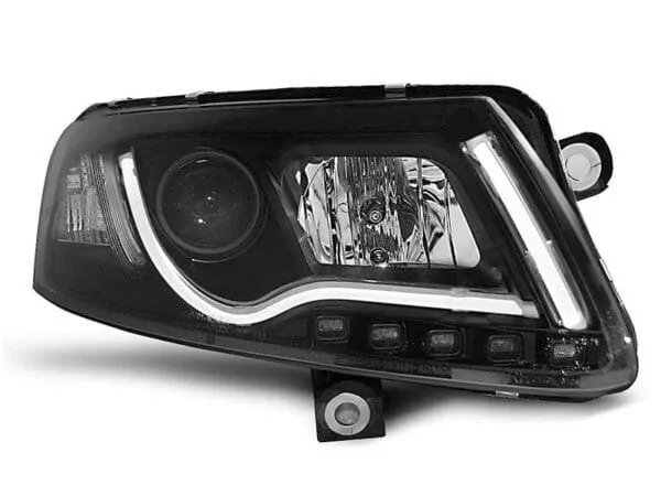 Frontlykter Rørlys DRL Sort Audi A6 C6 04.04-08