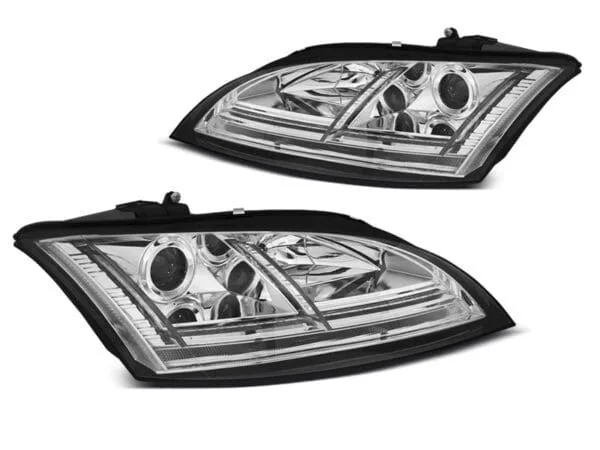 Frontlykter Xenon Lyskastere LED DRL Krom SEQ Audi TT 06-10 8J