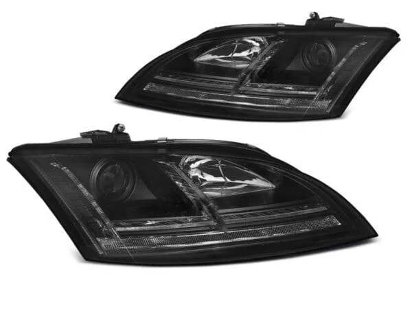 Frontlykter Xenon Frontlykter LED DRL Sort SEQ Audi TT 06-10 8J