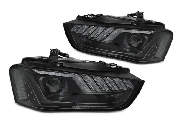 Frontlykter Xenon Frontlykter LED Sort SEQ Audi A4 B8 12-15